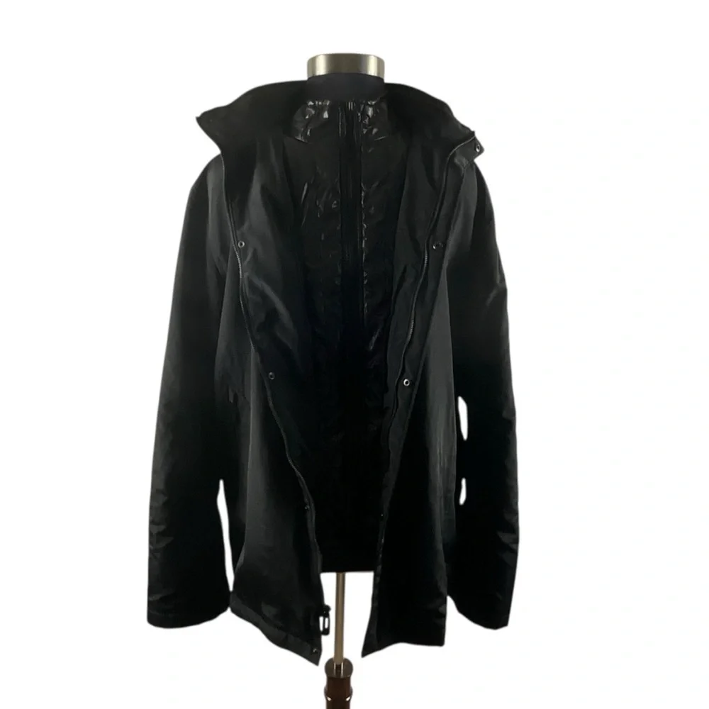 TUMI T TECH‎ Commuter Waterproof Hooded Men Plus Size Two Layer  Black Coat